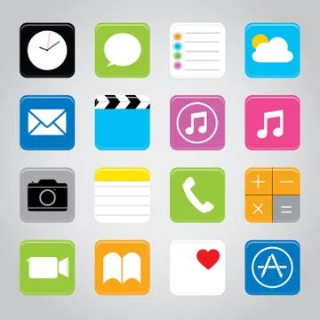 Touchscreen smart phone mobile application button icon Vector illustration Stock Illustration