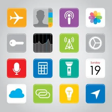 Touchscreen smart phone mobile application button icon Vector illustration Stock Illustration