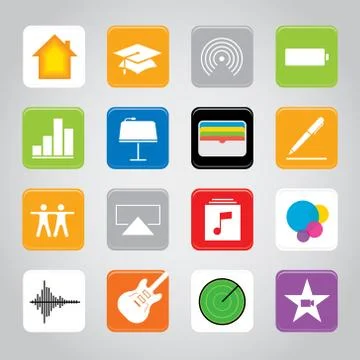 Touchscreen smart phone mobile application button icon Vector illustration Stock Illustration