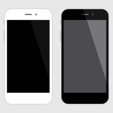 Touchscreen smartphone set black and white Stock Illustration