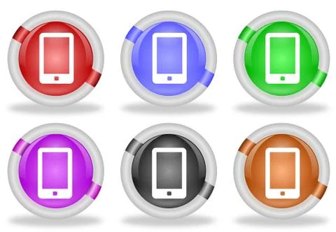 Touchscreen smartphone web icon button Stock Illustration