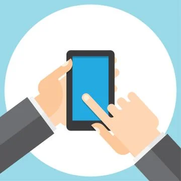 Touchscreen smartphone in your hand Stock Illustration