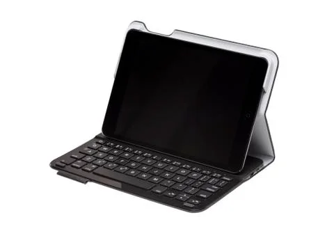 Touchscreen Tablet Inside Keyboard Case Stock Photos