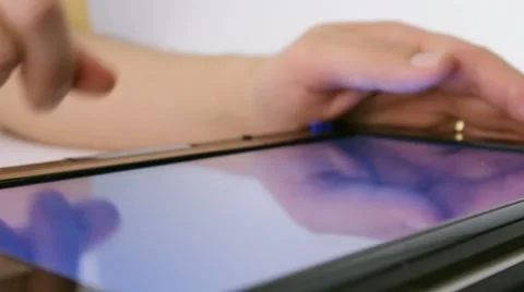 On touchscreen tablet PC Video stock 7138145