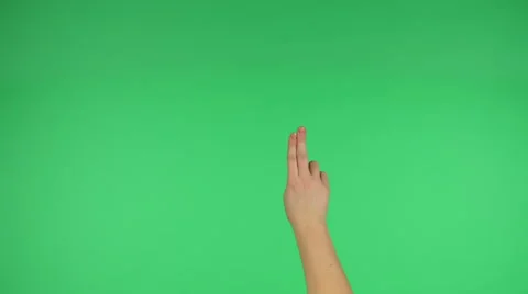 Touchscreen tap and drag hand gestures on green screen board 4K Video stock 46360542