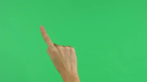 Touchscreen tap, drag and swipe hand gestures on green screen 4K Stock Footage 46361153