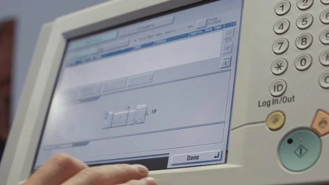 Touchscreen, technology, security. Person uses anti-vandal monitor, enters data Stock Footage 110792601