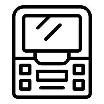 Touchscreen tickets machine icon outline vector. Smart station terminal Stock Illustration