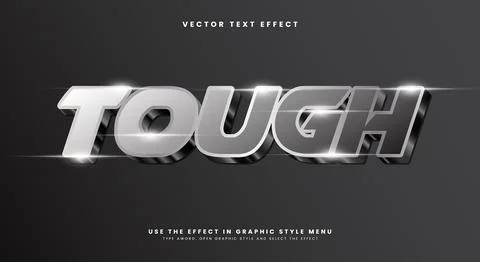 Tough 3d editable text effect template Stock Illustration