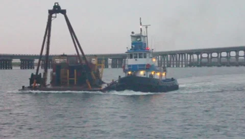 Tough boat at work Stock Footage 8192580