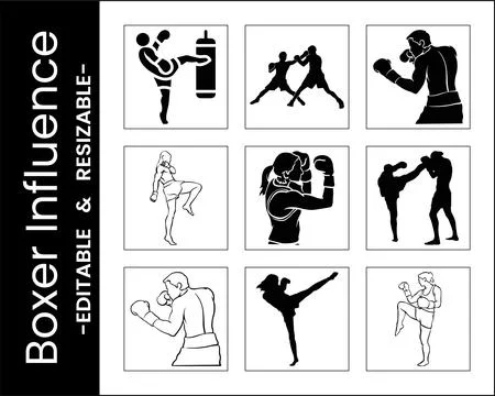 Tough Boxer Fighter in Studio Pose Stock Illustration