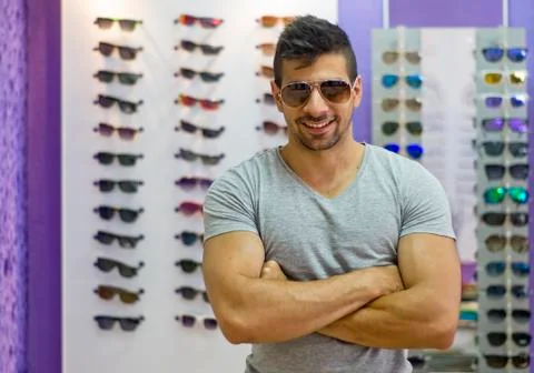 Tough guy with sunglasses Stock Photos