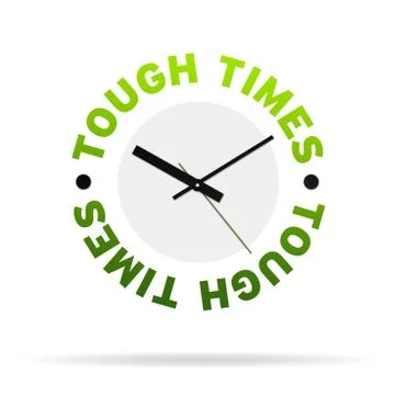 Tough times clock Illustrazione stock