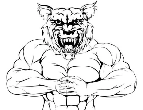 Tough wolf mascot Stock Illustration