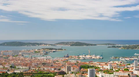 Toulon city and port  in a spring day Video stock 59084408