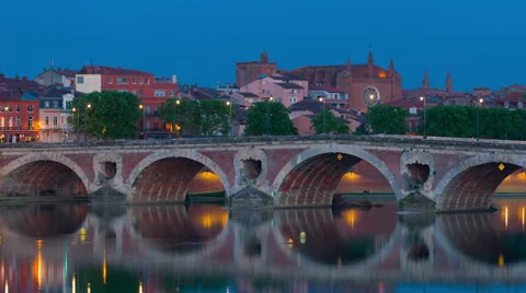 Toulouse in a summer evening Stock Footage 59348116