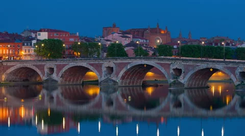 Toulouse in a summer evening Stock Footage 59348493