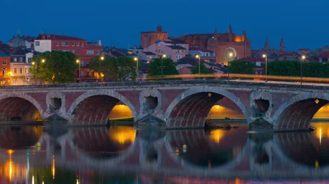 Toulouse in a summer evening Stock Footage 59349528