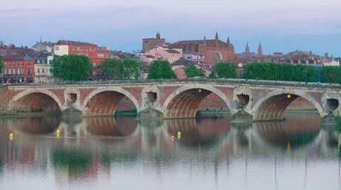 Toulouse in a summer evening Stock Footage 68159258