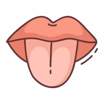 Tounge and lips vector art illustration Stock Illustration