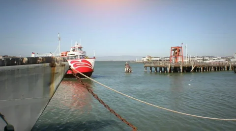 Tour Boat Docking Stock Footage 724462