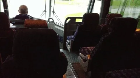 Tour Bus - Interior, Driving Stock Footage 119185667