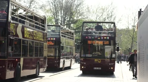 Tour bus in Istanbul Stock Footage 40115215