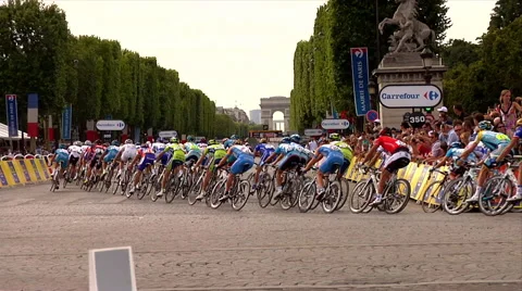 Tour de France, Champs-Élysées, Paris, France Stock Footage