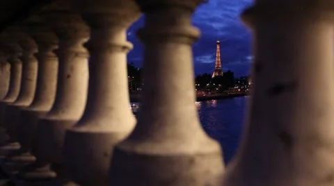 Tour Eiffel at Bridge Stock Footage 43011655