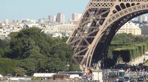 Tour Eiffel District Background Tourist Vacation Champ-De-Mars Paris France 動画素材 52299833