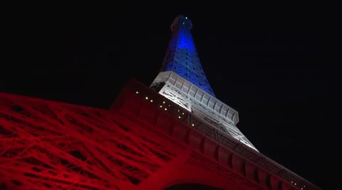Tour Eiffel - Eiffel Tower — blue white red Stock-Footage 57470748