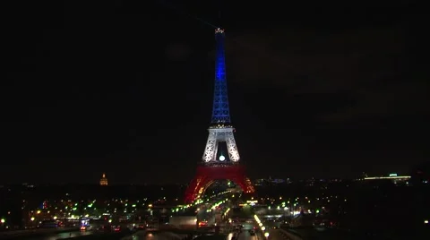 Tour Eiffel - Eiffel Tower — blue white red Stock Footage 57470827