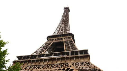 The Tour Eiffel (Eiffel Tower) close up wide angle shot. Champ de Mars, Paris Video stock 237924814