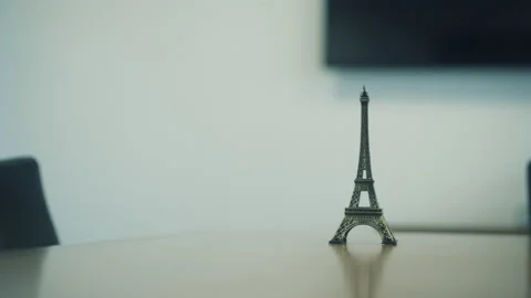 Tour Eiffel, Eiffel Tower Model put on table | 4K Stock Footage 219715095