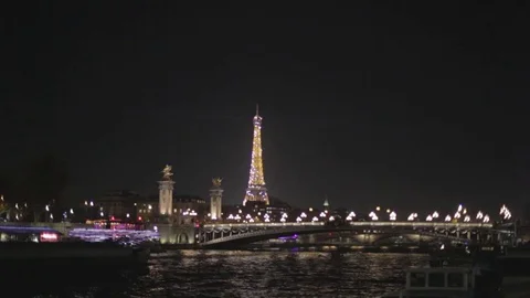 Tour Eiffel at night Stock Footage 71533914