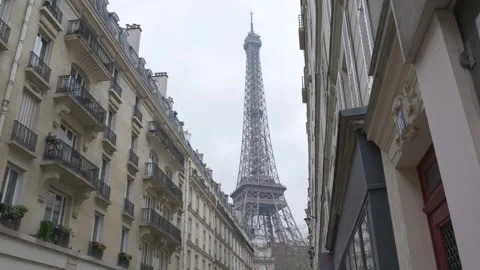 Tour Eiffel Overcast Sky Stock Footage 303547878