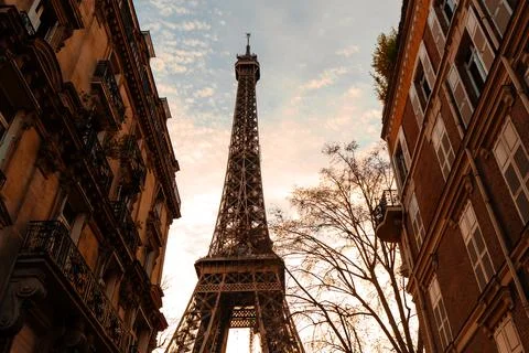 Tour Eiffel Paris Eiffel Tower Sunset Stock Photos