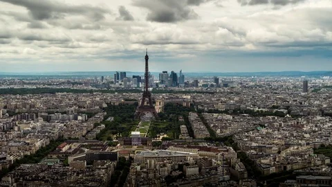 Tour Eiffel Paris View from Tour Montparnasse PRORES4K Stock Footage 78065202