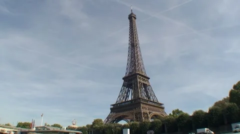 Tour Eiffel seen from boat Stock Footage 8828223
