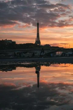 Of the Tour Eiffel at sunset in Paris 写真素材