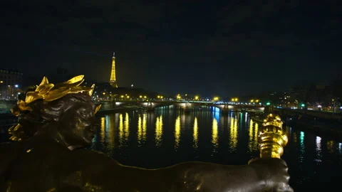 Tour Eiffel time-lapse from Ponde Alexandre Stock Footage 144674591