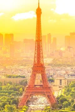 Tour Eiffer at sunset Foto stock