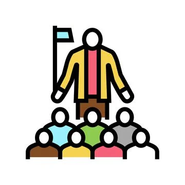 Tour guide color icon vector illustration 库存插图