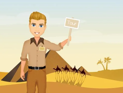 Tour guide in Egypt Stock Illustration