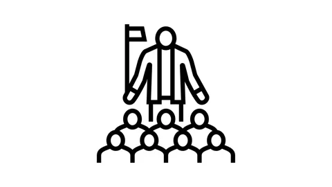 Tour guide line icon animation Stock Footage 224379441