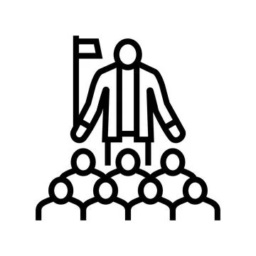 Tour guide line icon vector illustration Stock-Illustration