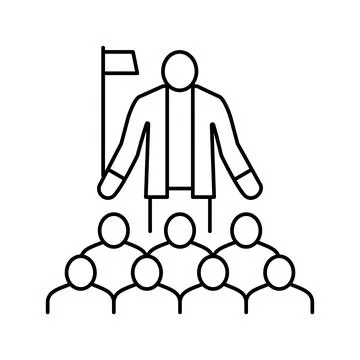 Tour guide line icon vector illustration Stockillustratie