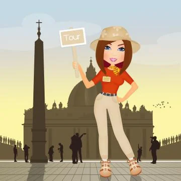 Tour guide in Rome Stock Illustration