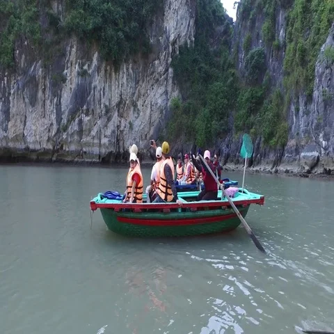 Tour Guide Smiles as She Rows Through the Bay Stock Footage 69396902