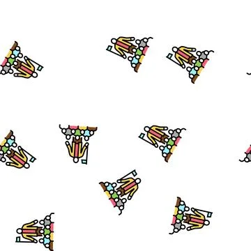 Tour guide vector seamless pattern 库存插图